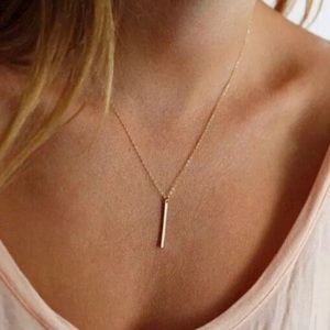 Dainty Faux Gold Bar Necklace